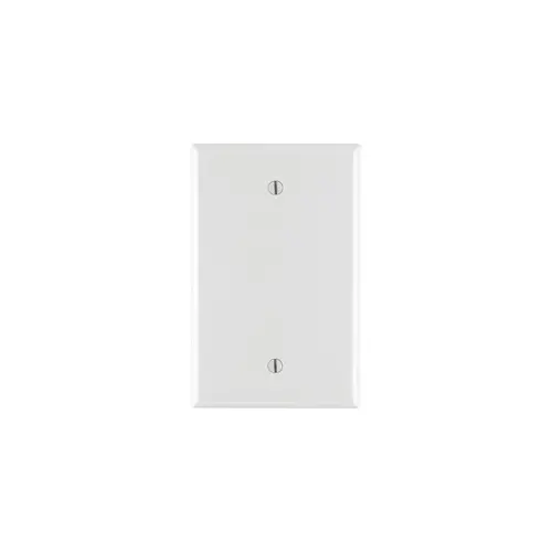 Leviton PJ13-W PJ13-W Blank Wallplate, 3-1/8 in L, 4-7/8 in W, 1/4 in Thick, 1 -Gang, Nylon, White, Box Mounting