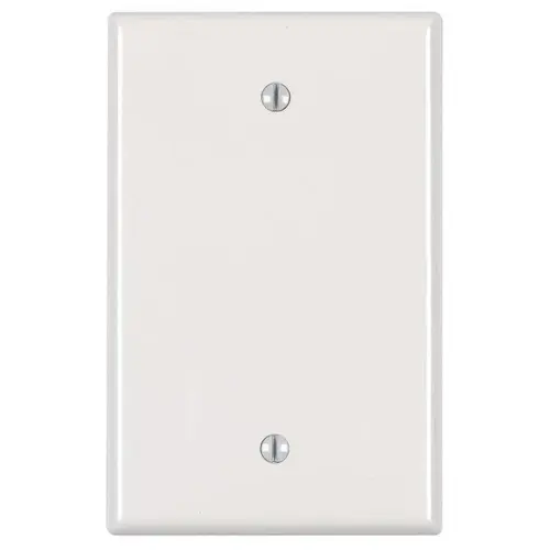 Leviton R51-0PJ13-00I PJ13-I Blank Wallplate, 3-1/8 in L, 4-7/8 in W, 1/4 in Thick, 1 -Gang, Nylon, Ivory, Box Mounting