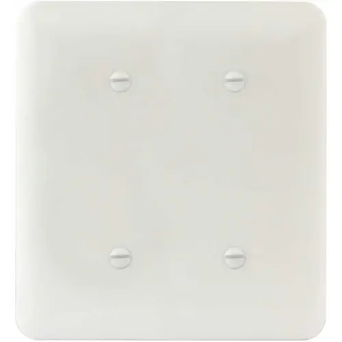 Titan3 Technology TPMSPW-BB White Smooth 2-Gang Blank/Blank Princess Metal Wall Plate - pack of 10