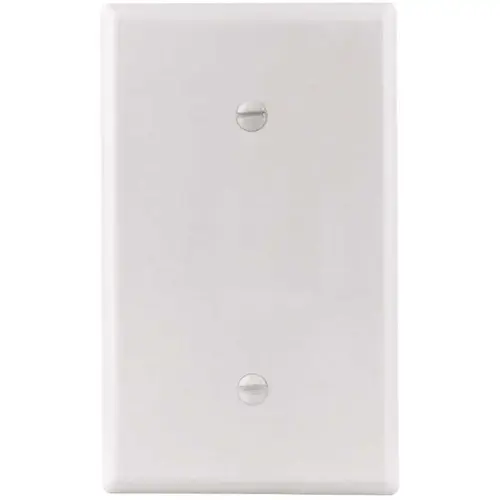 Titan3 Technology TPMSSW-B White Smooth 1-Gang Blank Standard Metal Wall Plate