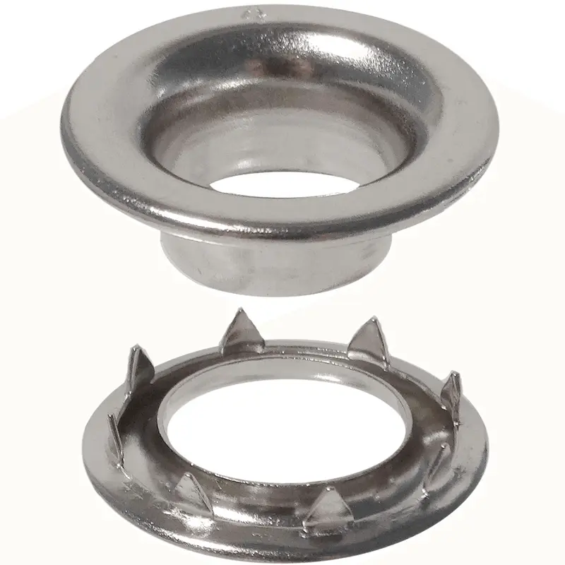 3/4" #6 Rolled Rim Grommet with Spur Washer 144 Sets Various ColorsNickel