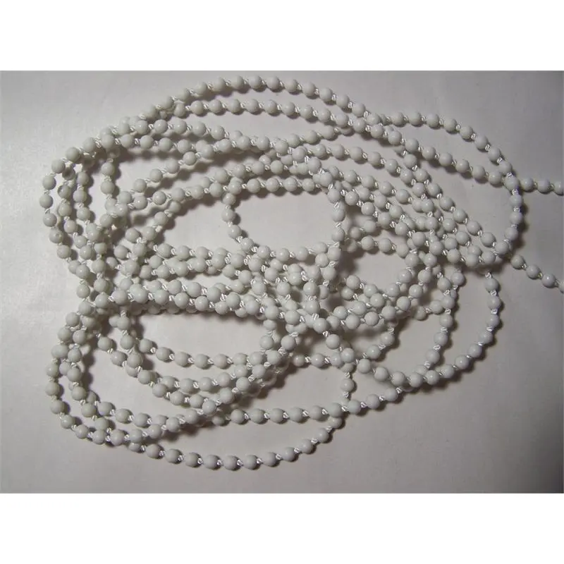 Assembled #10 Plastic Ball Chain Loop with 6mm SpacingWhite / 2ft