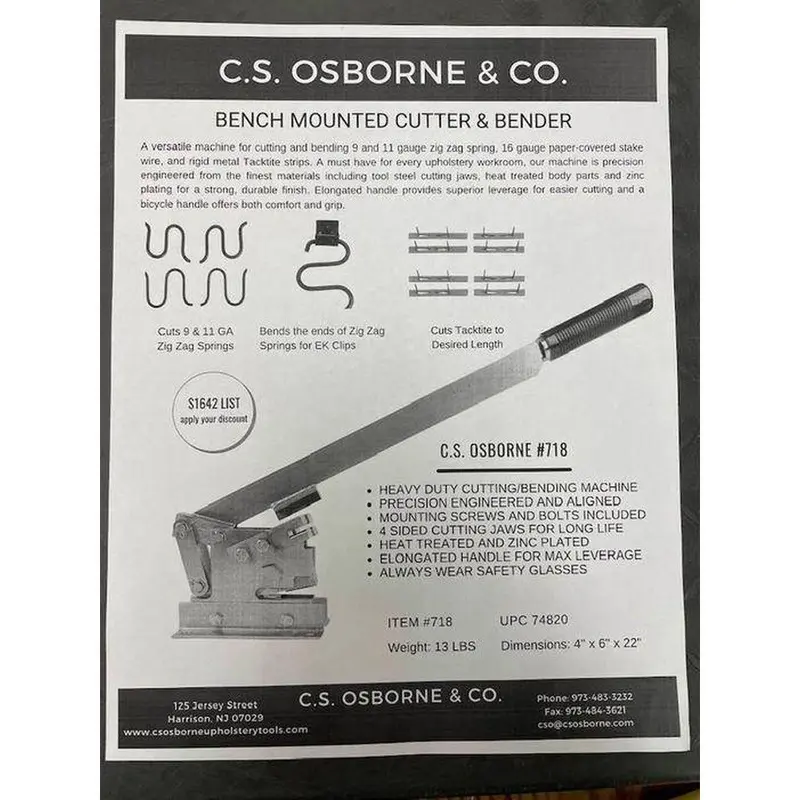 C.S. Osborne Bench Mounted Cutter & Bender