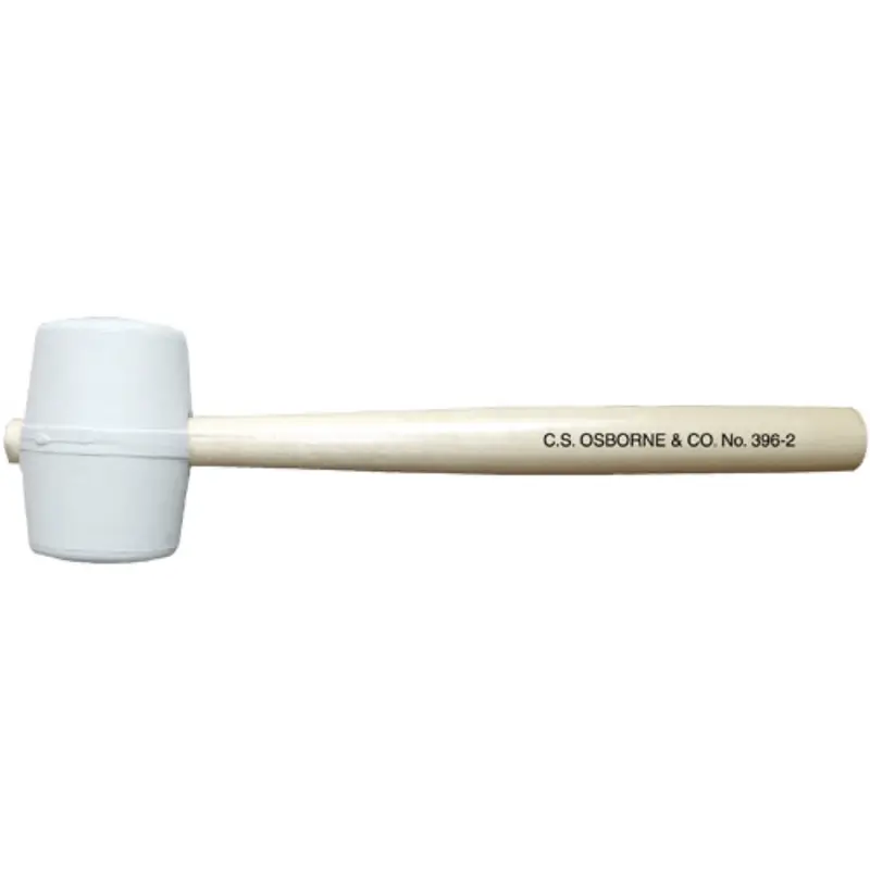 C.S. Osborne White Rubber Mallet #396 - Various SizesSize #2: 2" Face; 3-1/4" Head; 12" Length