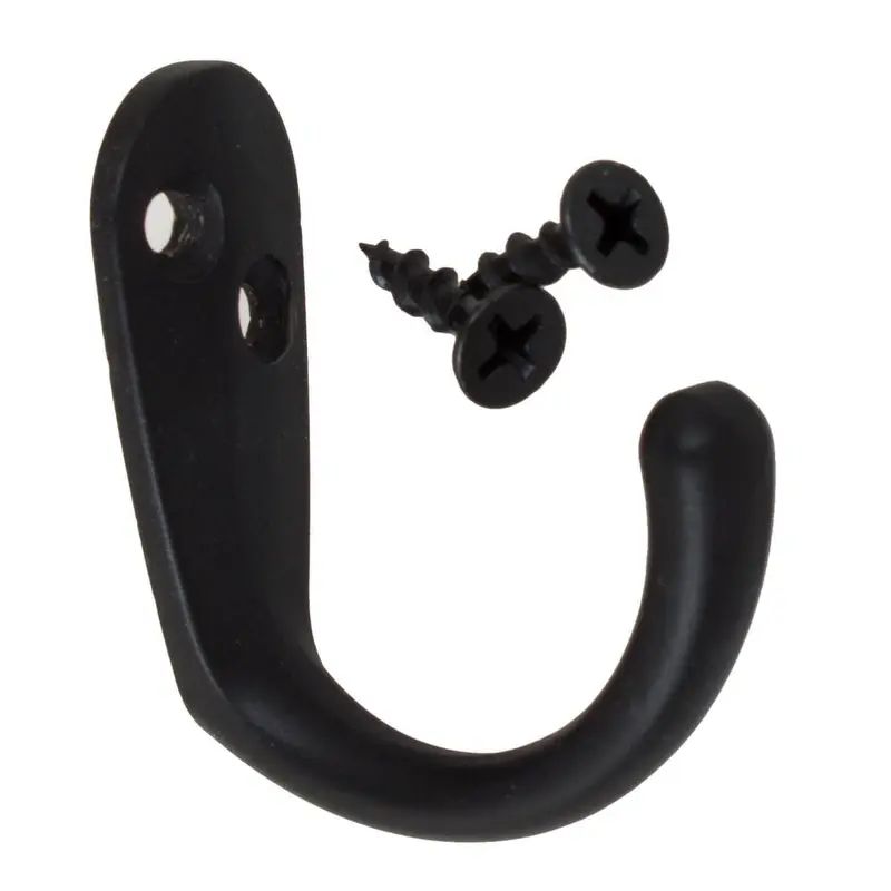 1-3/4 in. x 1-1/2 in. Matte Black Small Robe/Coat Hooks (10-Pack)Matte Black / 0.8 oz / 10