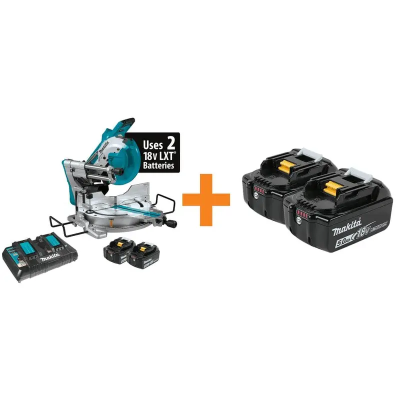 18-Volt X2 LXT 10 in. Brushless Cordless Dual-Bevel Sliding Compound Miter Saw Kit Laser 5.0 Ah with Batteries 5.0 Ah60.2 / each