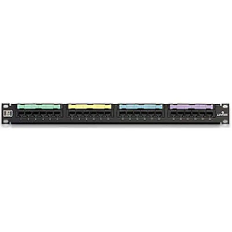 24-Port eXtreme Cat 6  Flat 110-Style 1RU Patch Panel with Cable Management Bar, Black2.125 / each