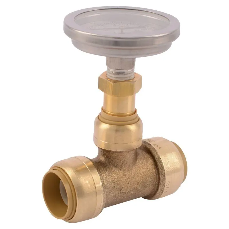 3/4 in. Push-to-Connect Brass Tee Fitting with Water Temperature Gauge.59 / each