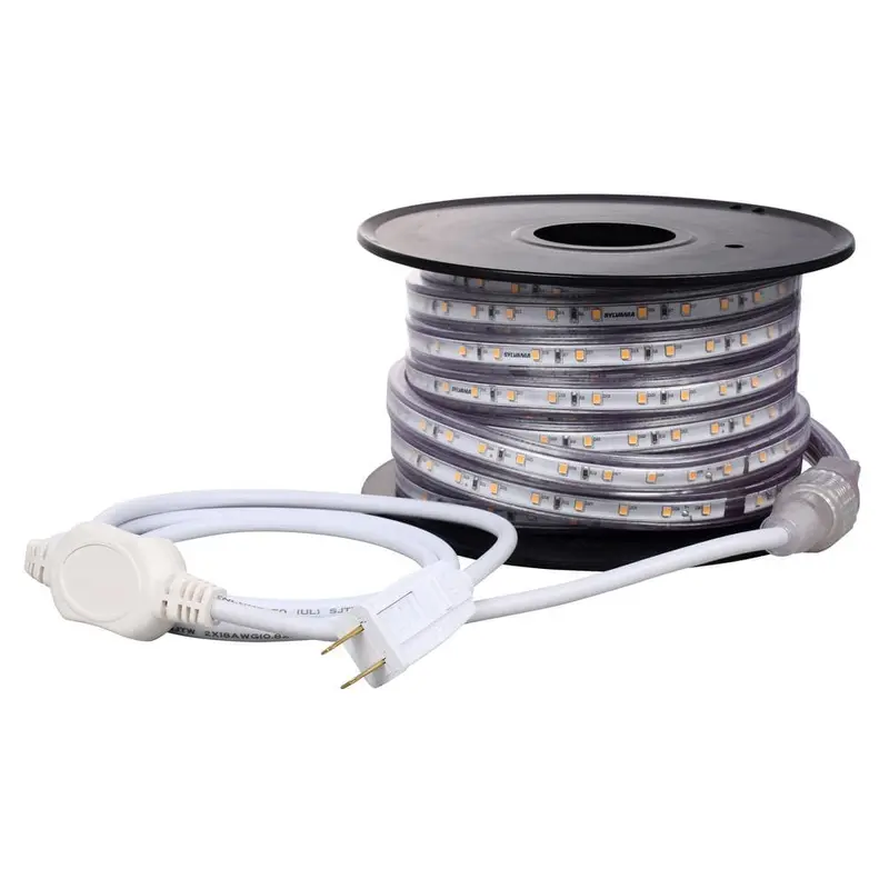 32.8 ft. 60-Watt Plug-In Outdoor Flex LED Landscape Lighting Set Deck Rail Light Bright White 3000K, White2.795 / each