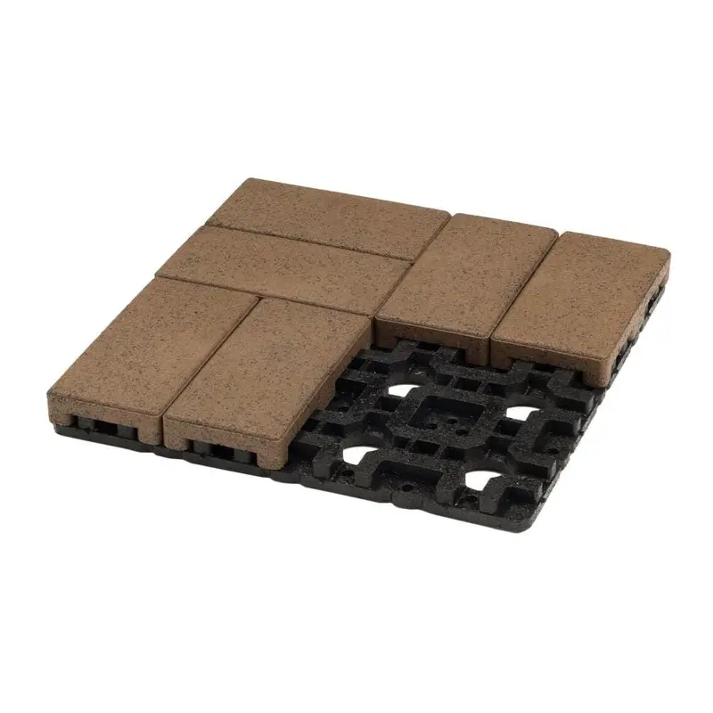 4 in. x 8 in. Olive Composite Resurfacing Paver Grid System (8 Pavers and 1 Grid)x 16 / Olive / 11.55