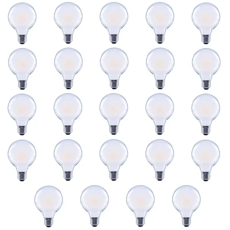 40-Watt Equivalent G25 Globe Vanity Frosted Glass Vintage Edison Filament Dimmable LED Light Bulb Soft White (24-Pack)Soft White