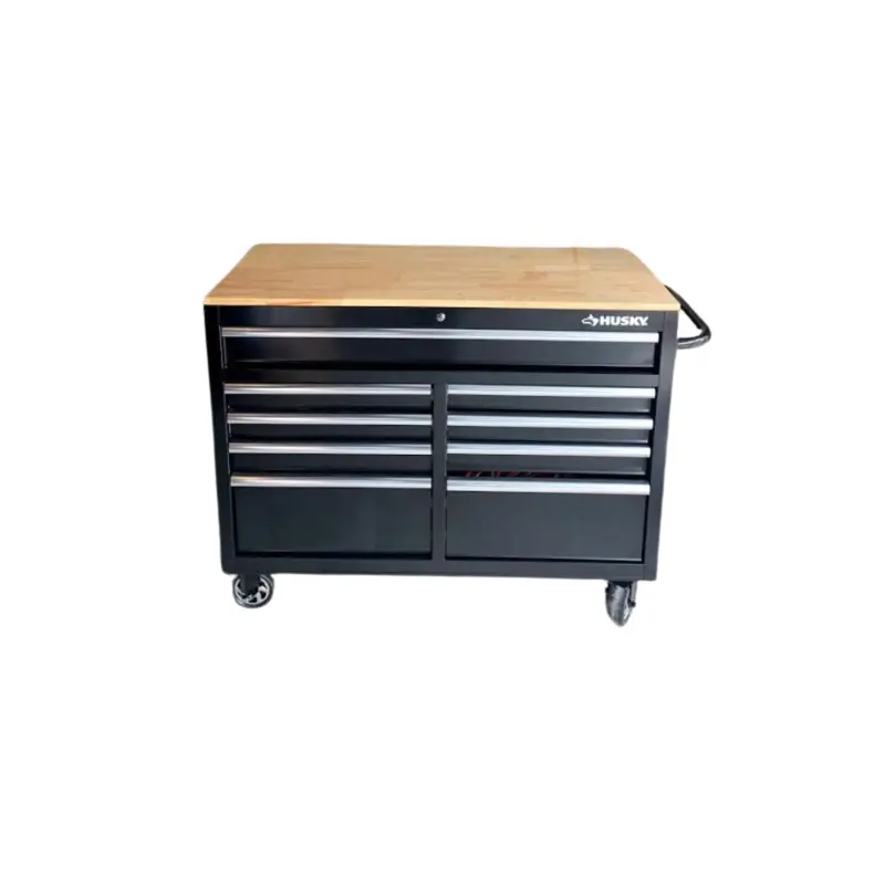 46 in. 9-Drawer Mobile Workbench in Black