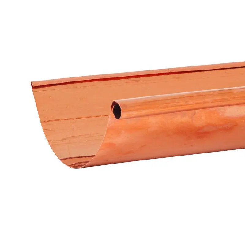 6 in. x 10 ft. Half-Round Copper Single Bead Gutter