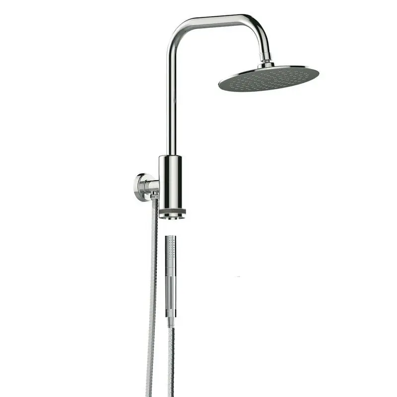 6-spray 8 in. High PressureDual Shower Head and Handheld Shower Head with Low Flow in ChromeBrushed Nickel / 6
