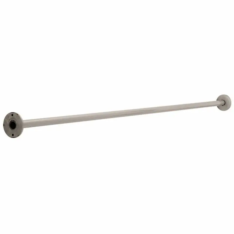 60 in. x 1 in. Beveled-Edge Stainless Steel Shower Rod in Brushed NickelBrushed Nickel / 1.55