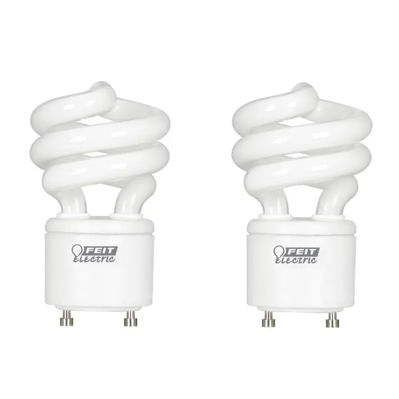 60-Watt Equivalent T3 Spiral Non-Dimmable GU24 Base Compact Fluorescent CFL Light Bulb, Daylight 5000K (2-Pack)Daylight / 0.1 / GU24