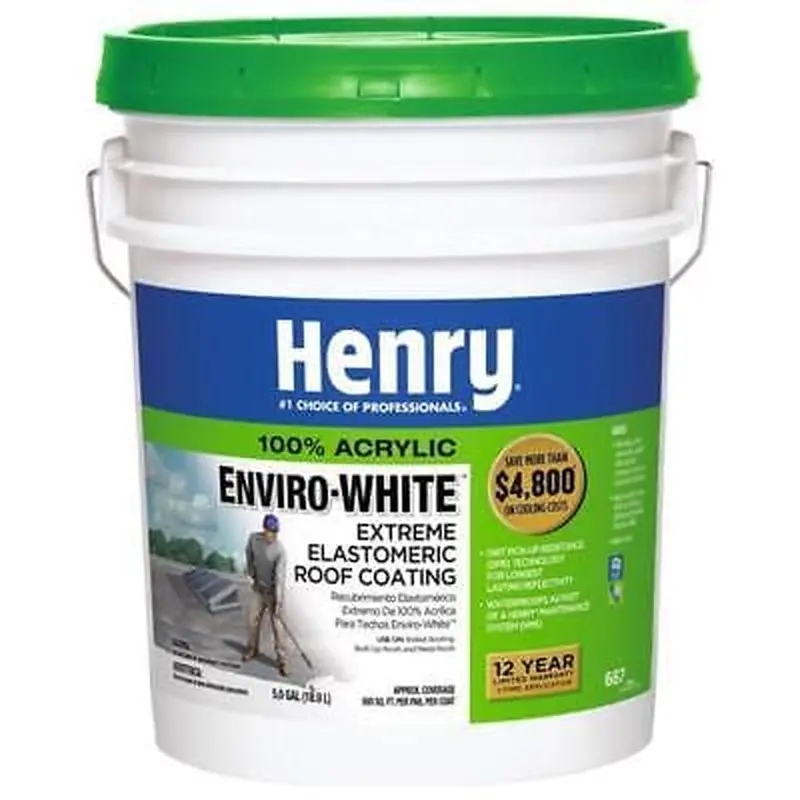 687 Enviro-White 100% Acrylic Reflective Elastomeric Roof Coating 5 gal.