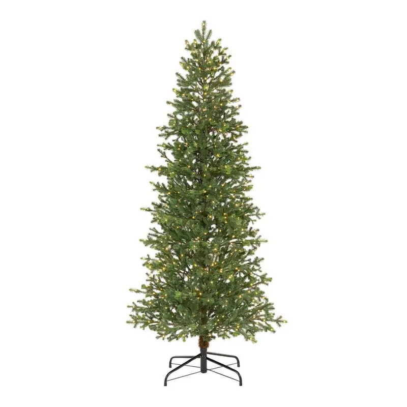 7 ft Elegant Grand Fir Slim LED Pre-Lit Artificial Christmas Tree with Timer with 700 Warm White Lights7 / 20.55 / White Lights