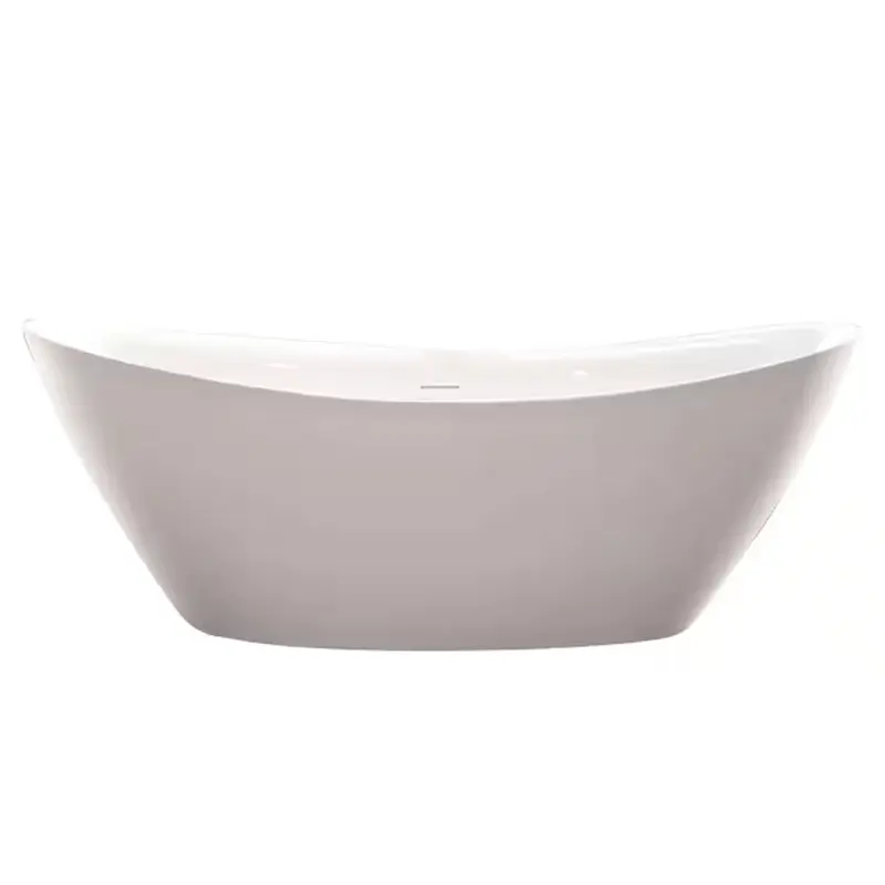 71 in. Acrylic Flatbottom Freestanding Bathtub in White/Integrated Overflow