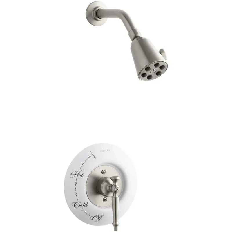 Antique 1-Spray 3.8 in. Single Wall Mount Fixed Shower Head in Vibrant Brushed NickelVibrant Brushed Nickel / 2.5 / 2.662