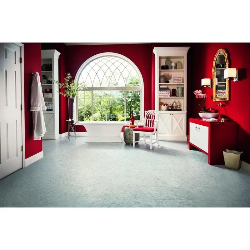 Armstrong Flooring Alterna 14-piece 16-in x 16-in Groutable Carrera Marble Gray Glue (Adhesive) Vinyl Tilesq/ft