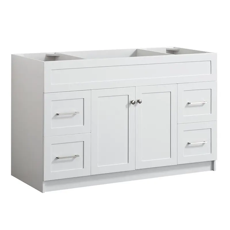 ARIEL Hamlet 54-in White Bathroom Vanity CabinetBlack