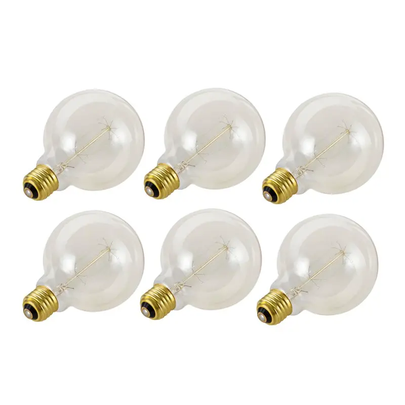 Aspen Creative Corporation 60-Watt G30 Vintage Edison Filament Incandescent Light Bulb, Clear (6-Pack)set