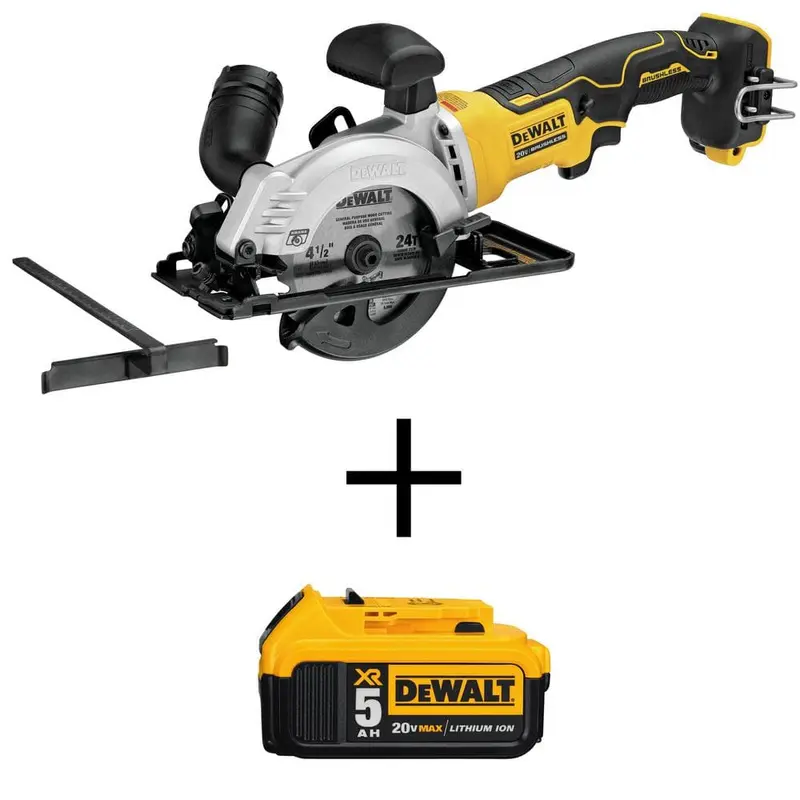 ATOMIC 20-Volt MAX Cordless 4-1/2 in. Circular Saw (Tool-Only) with Bonus 20-Volt MAX Li-Ion Premium Battery Pack 5.0Ah6.61 / bundle