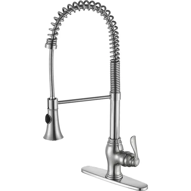 Bastion Single Handle Standard Kitchen Faucet in Brushed Nickel5 / No Sensor
