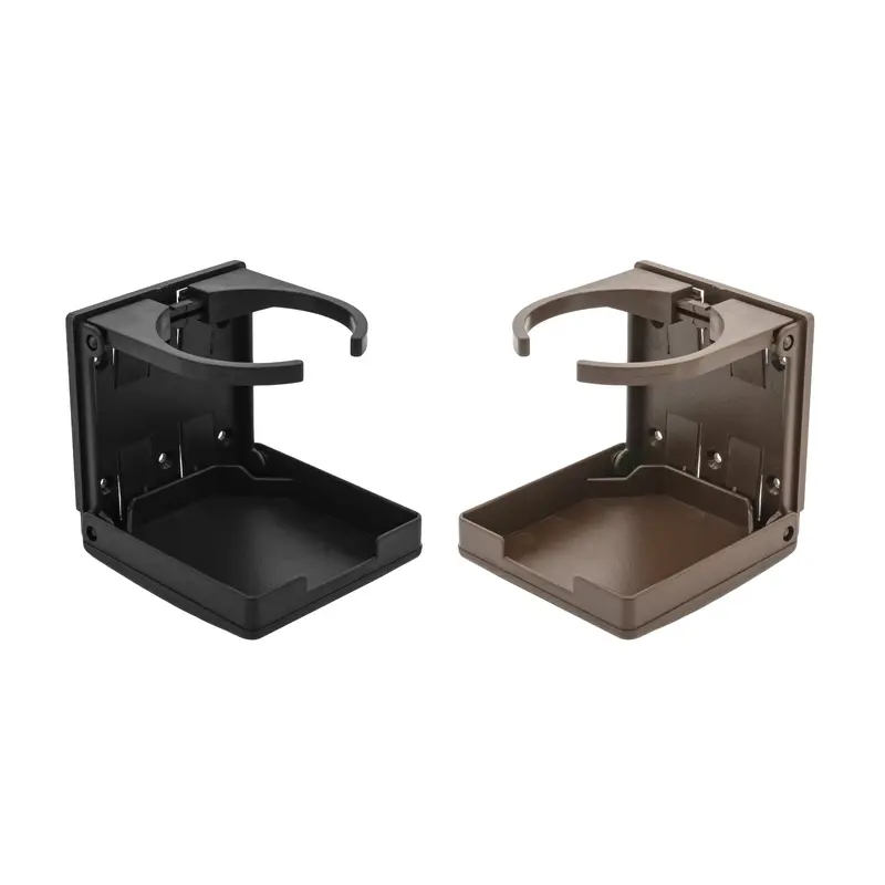 Folding Cup Holder with Adjustable Ratcheting ArmsBlack