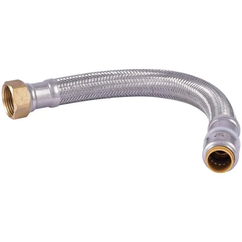 Cash Acme & Sharkbite Max Brass Push Braided Water Heater Connector 3/4 in. x 3/4 in. FIP3/4" x 3/4"