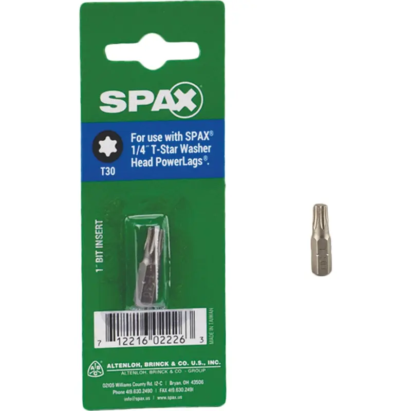 SPAX Power Lags Steel T-Star Plus Screwdriver Bit 1/4 in.1/4"