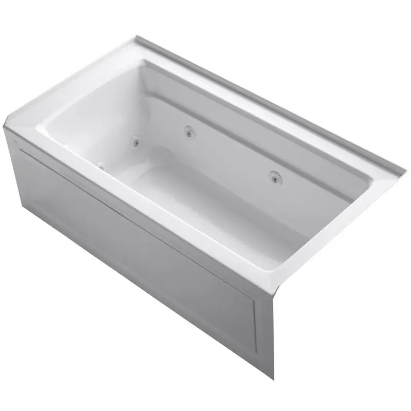 Archer 5 ft. Acrylic Right Drain Rectangular Alcove Whirlpool Bathtub in WhiteWhite / Right / 135