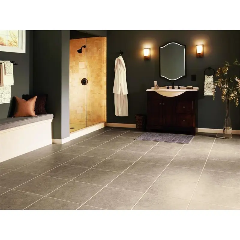 Armstrong Flooring Alterna 14-piece 16-in x 16-in Groutable Dellaporte Taupe Glue (Adhesive) Vinyl Tilesq/ft