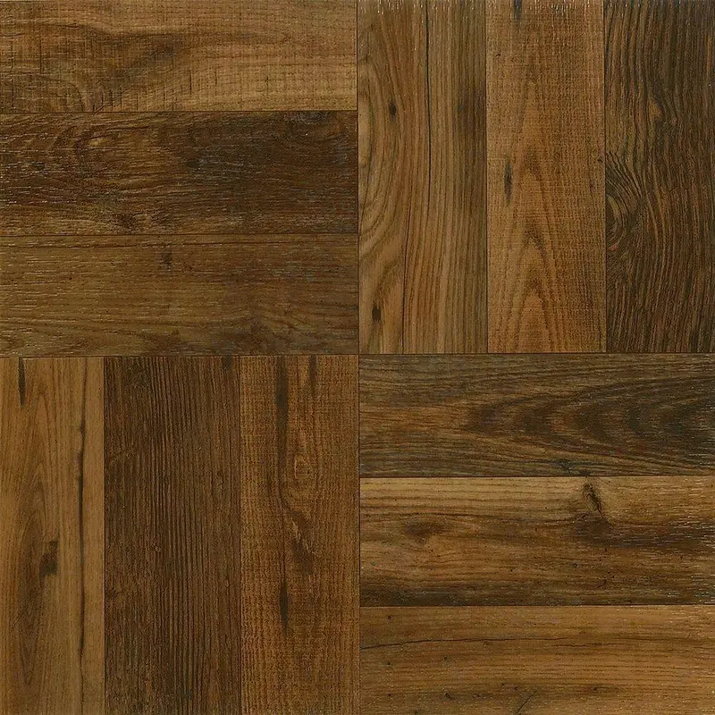 Armstrong Rustic Wood 12 in. x 12 in. Peel and Stick Vinyl Tile (30 sq. ft. / case)Russet wood parquet with a low gloss finish / Case//sq. ft.