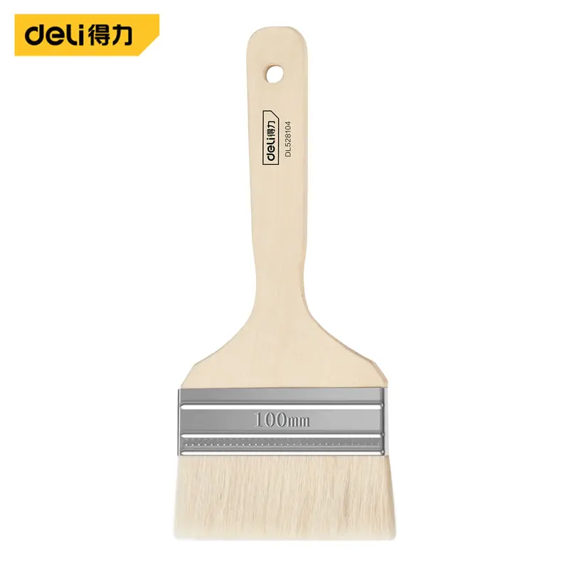 Deli Tools DL528104 Wool Paint Brush - 4-Inch, 2 Pieces, White