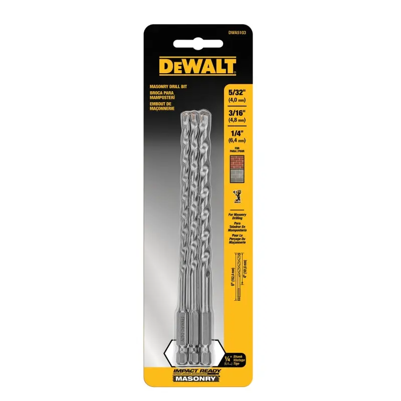 DeWALT DWA5103 Impact Ready Drill Bit, Masonry, 3-Piece, HCS