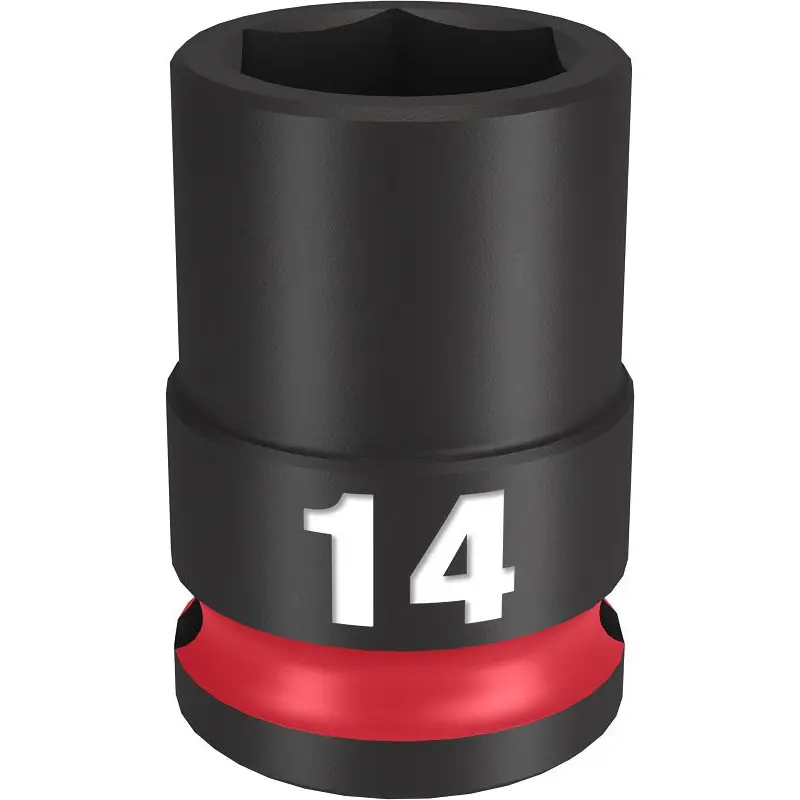 Milwaukee SHOCKWAVE Impact Duty Series 49-66-6138 Shallow Impact Socket, 14 mm Socket, 3/8 in Drive, Square Drive