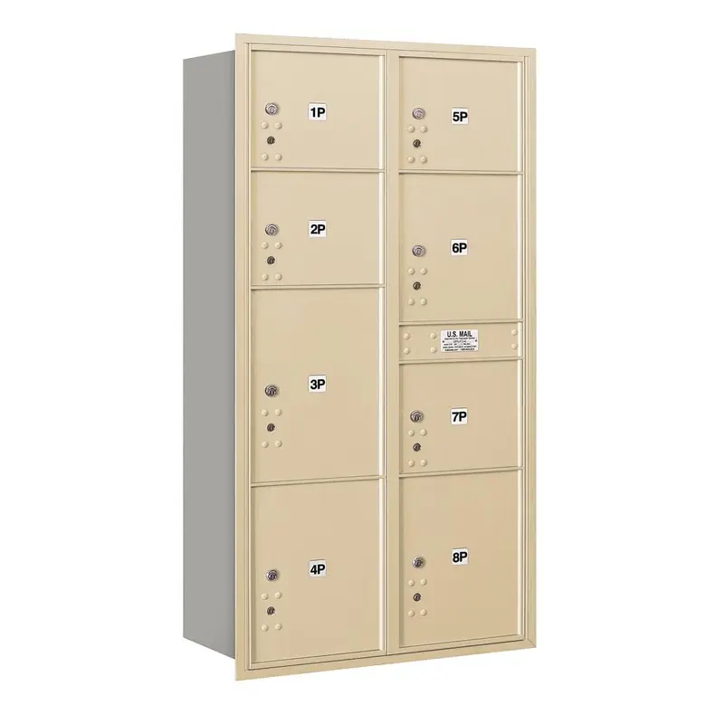 3700 Horizontal Series 8-Parcel Locker Recessed Mount MailboxAluminum / 145 / 0