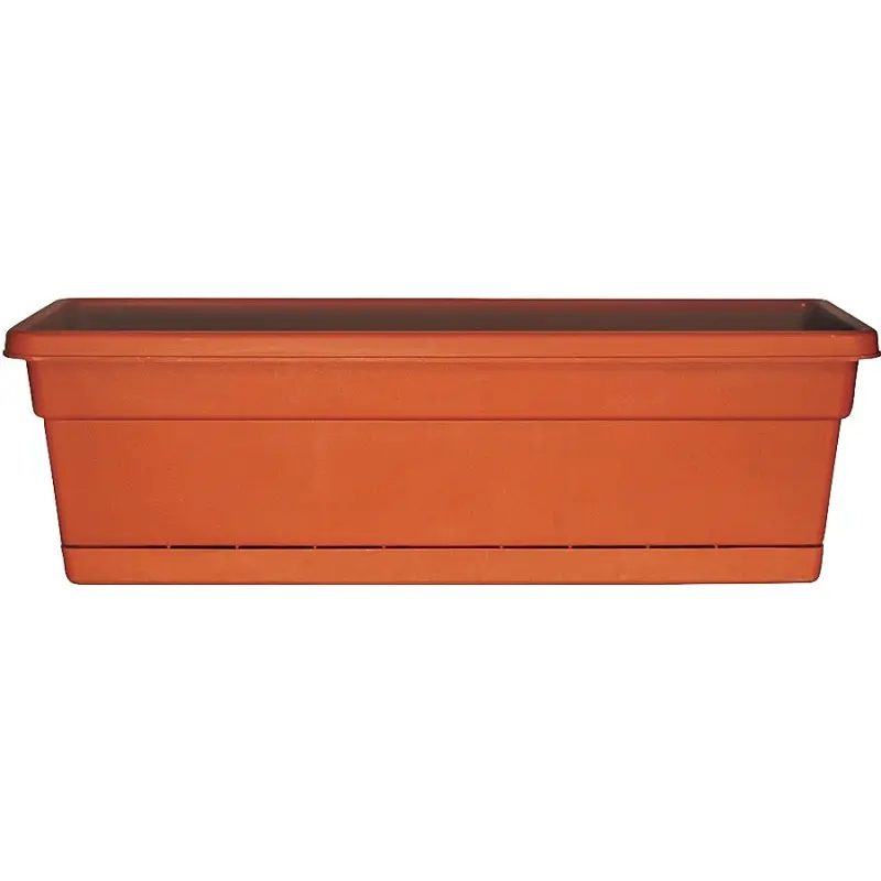 Southern Patio WB3012TC Window Box Planter, 7.22 in H, 29-3/4 in W, 8 in D, Plastic, Terracotta