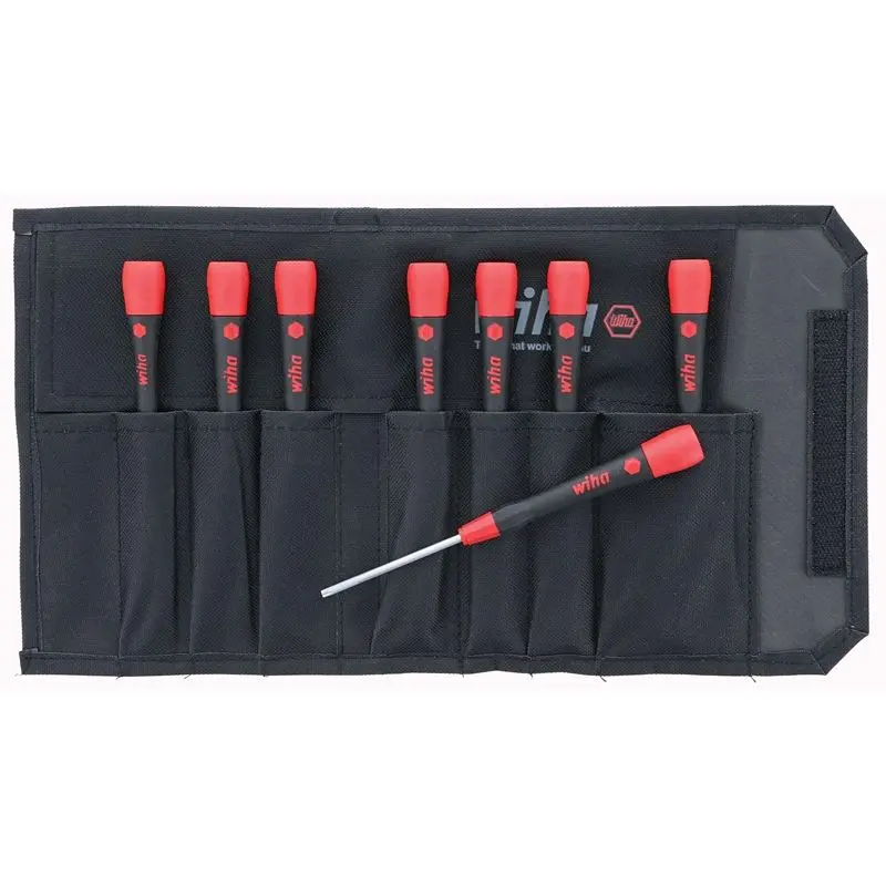 Wiha PicoFinish Precision Torx Screwdriver 8 Piece Set T5-T20 in Canvas Pouch