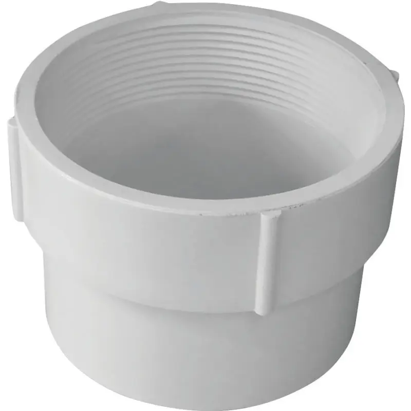 Canplas 414336BC Pipe Adapter, 6 in, FNPT x Hub, PVC, White