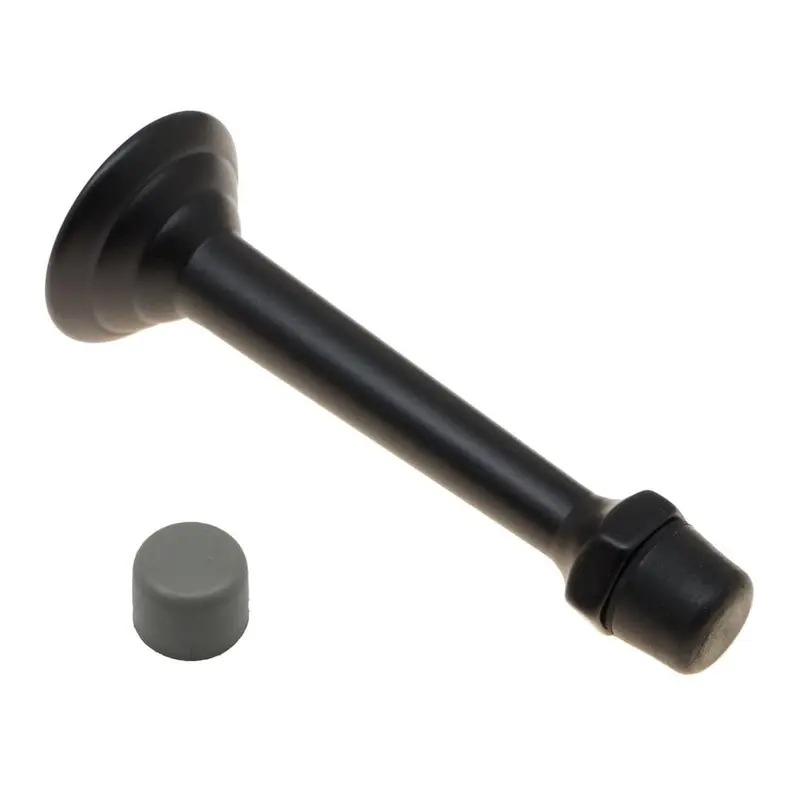 3-3/4 in. Solid Brass Fancy 3-Ring Base Door Stop in Matte BlackPolished Brass / 4 oz