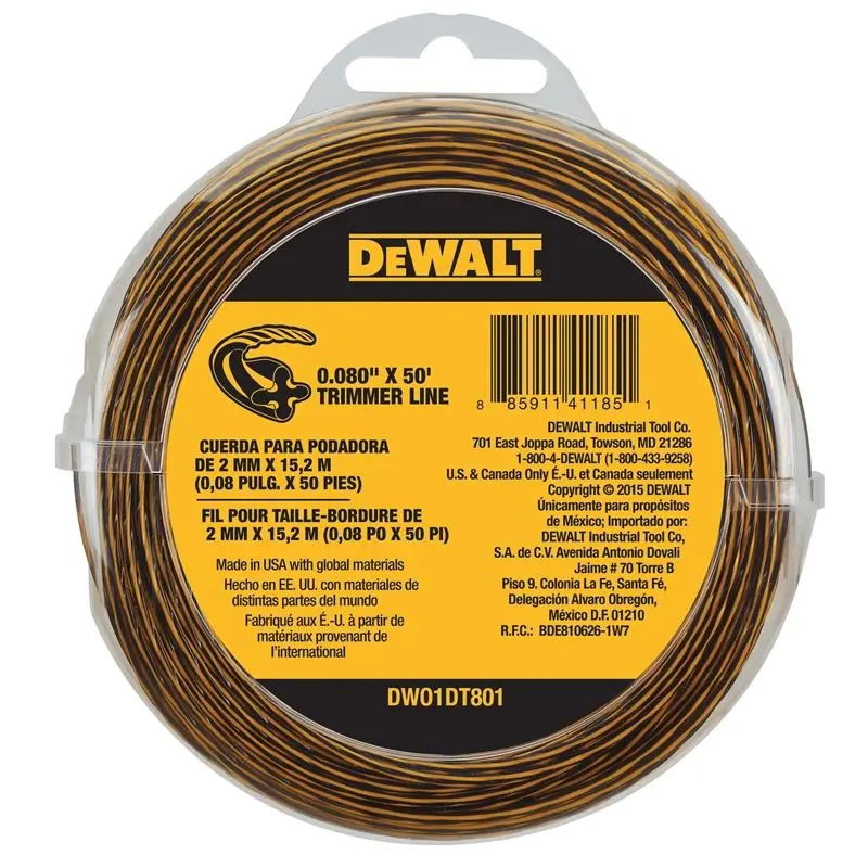 DeWalt DWO1DT801 0.080 in X 50 Ft String Trimmer Replacement Line