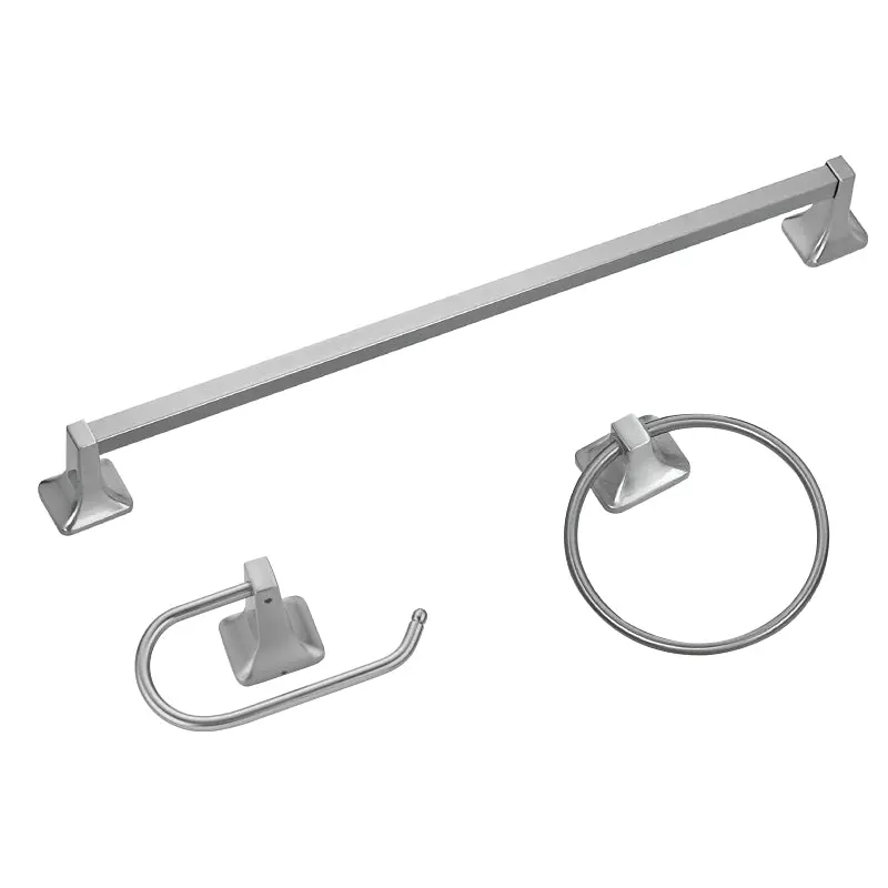 Boston Harbor 3603BN Manhattan Bath Hardware Set, Aluminum/Steel/Zinc, Brush Nickel, 3-Piece, For: Bathroom