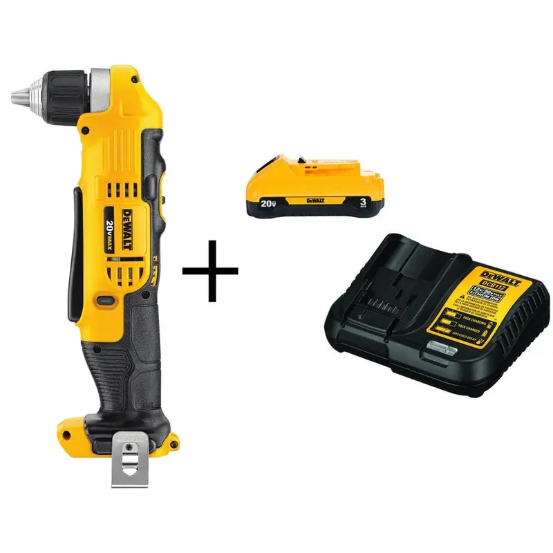 20-Volt MAX Lithium-Ion Cordless 3/8 in. Right Angle Drill (Tool-Only) with 20-Volt MAX 3.0Ah Battery and Charger3.25 / each