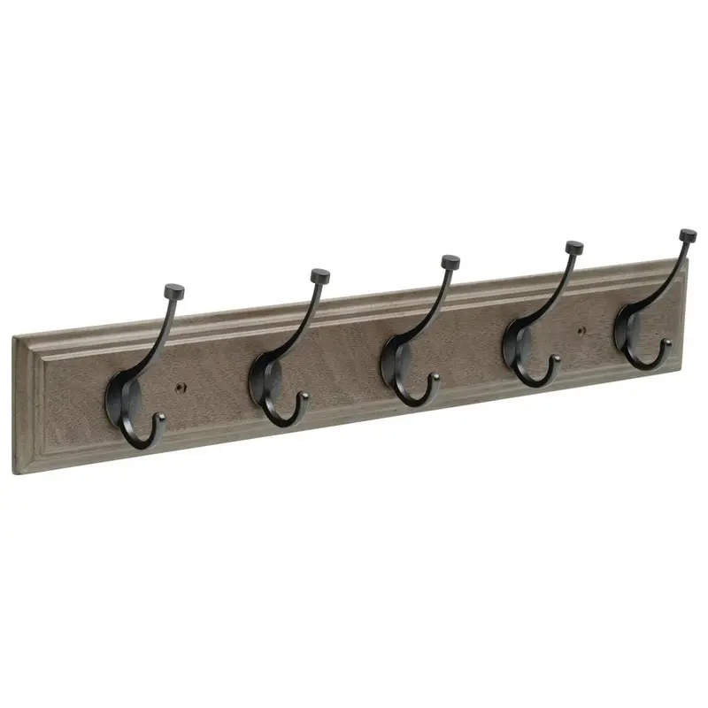 26.51 in Driftwood and Soft Iron Pilltop Coat and Hat Hook Rack