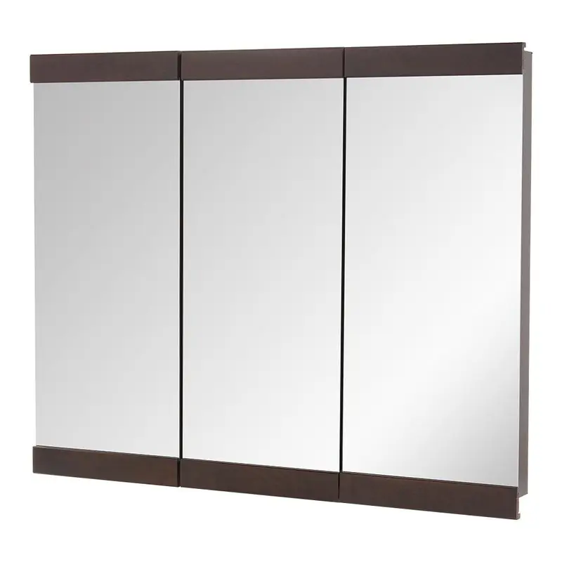 36-1/4 in. W x 29-3/4 in. H Fog Free Framed Surface-Mount Tri-view Bathroom Medicine Cabinet in Java37.74 / each