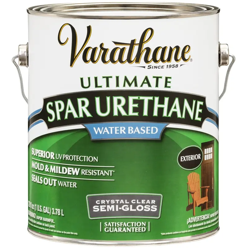 Rust-Oleum 250131 Urethane Paint, Semi-Gloss, Liquid, Crystal Clear, 1 gal, Can