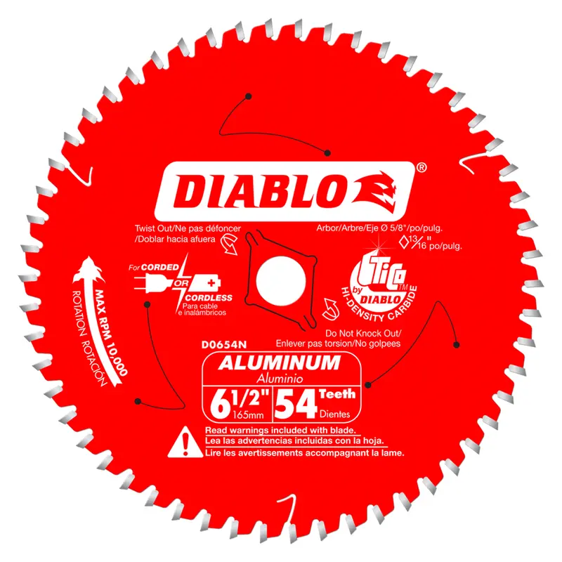 Diablo D0654N 6-1/2" x 54-Teeth Saw Blade for Medium Aluminum